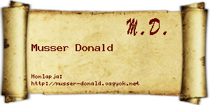 Musser Donald névjegykártya